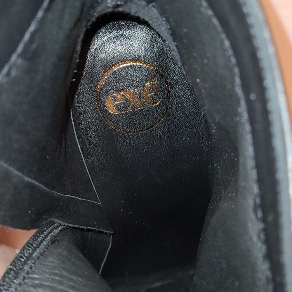 NWT EXE Black Ankle Boots w Snakeskin Heels Sz 39 - Picture 5 of 6